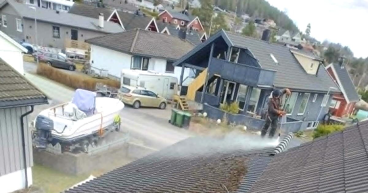 Takvask under utførelse